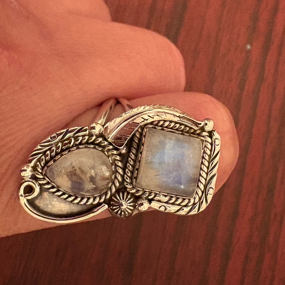 Rainbow Moonstone Ring - image 4